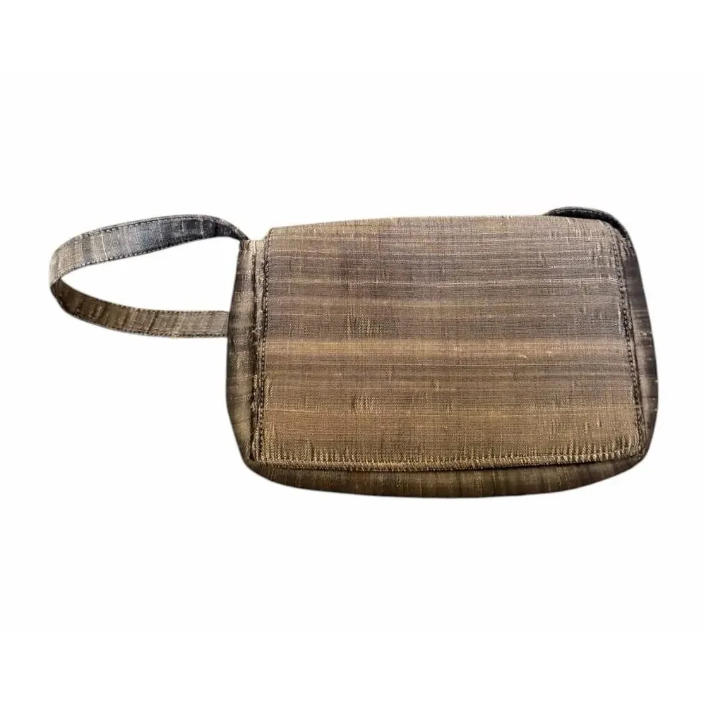 S Malhan Bronze Metallic Evening Clutch Wristlet Formal Party Handbag